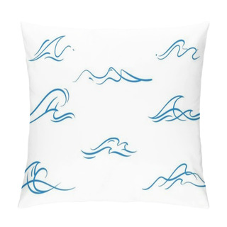 Personality  Vector Set Of Simply Dawn Ocean Waves Pillow Covers