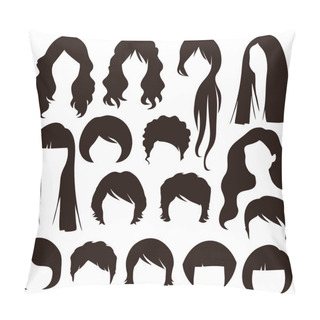 Personality  Hair Silhouettes, Woman Hairstyle Pillow Covers