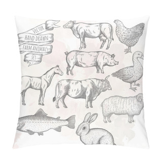 Personality  Farm Animals Set. Pillow Covers