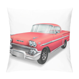 Personality  Veteran Classic Red Car Pillow Covers