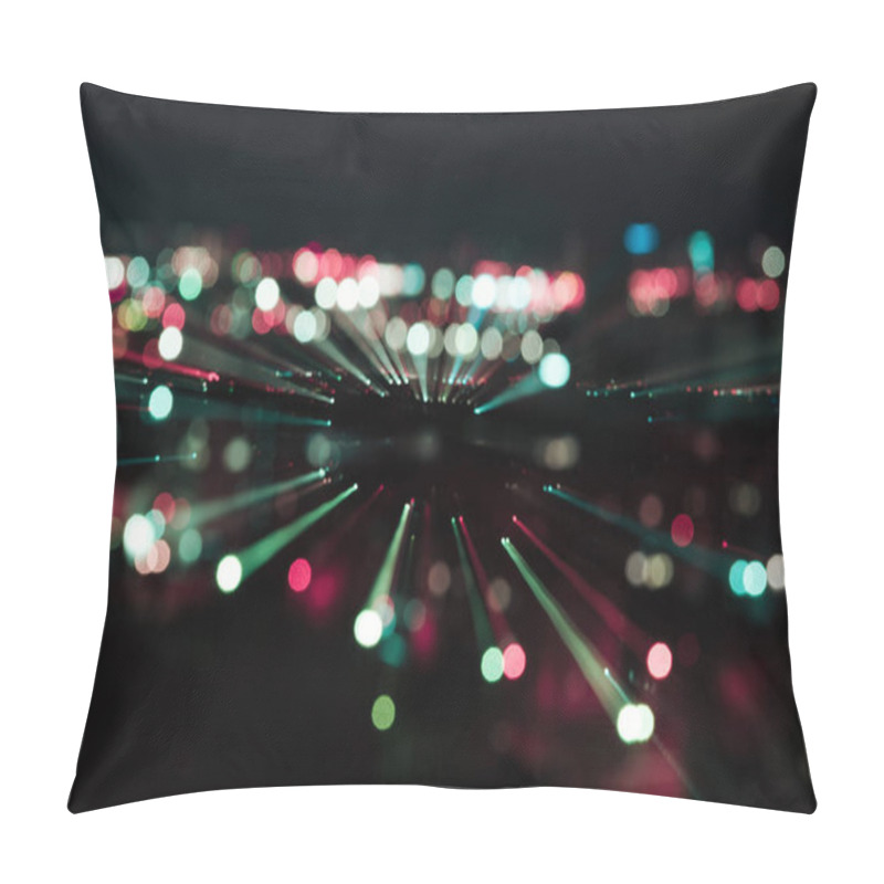 Personality  dark night background with colorful bokeh lights pillow covers