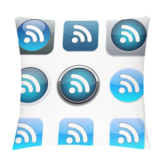 Personality  Rss Blue App Icons. Pillow Covers