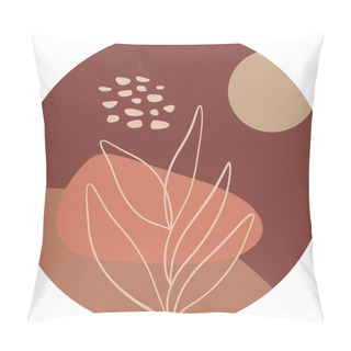 Personality  Highlights Stories Cover In Warm Terracotta Pastel Colors. Abstract Floral Illustration, Editable Vector Pillow Covers