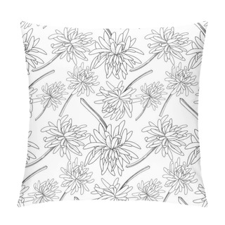 Personality  Vector Chrysanthemum Floral Botanical Flower. Black And White Engraved Ink Art. Seamless Background Pattern. Pillow Covers