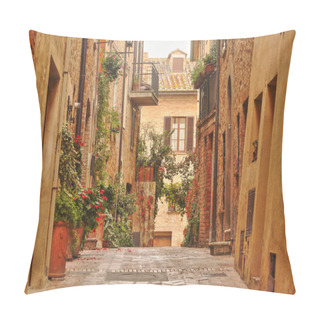 Personality  Beautiful Italian Street Of  Small Old Provincial Town Pillow Covers