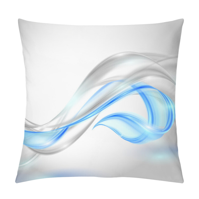 Personality  Abstract gray waving background with blue element pillow covers
