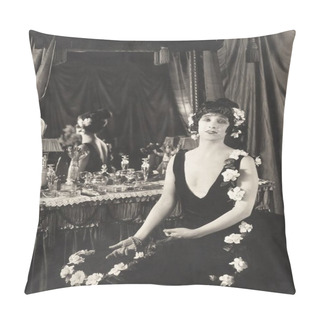 Personality   Woman Adorned With Flowers  Pillow Covers