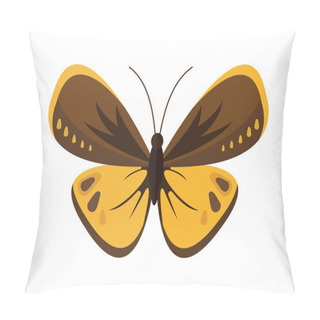 Personality  Colored Cartoon Butterfly Vector Isolated On White Background. Pillow Covers