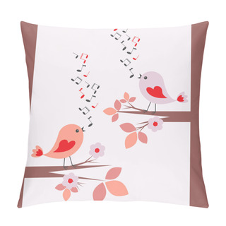 Personality  Cute Birds Singing Pillow Covers
