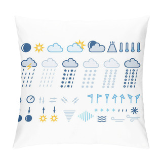 Personality  Set Of Weather Icons Pillow Covers