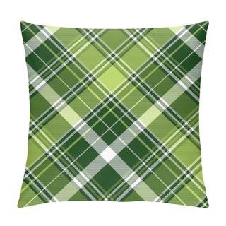 Personality  Green Irish Diagonal Abstract Plaid Seamless Pattern Pillow Covers