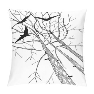 Personality  Trees And Birds Pillow Covers