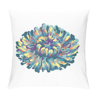 Personality  Luxurious Decorative Vector Blue Aster Flower For Floral Decoration, Embroidery Pillow Covers