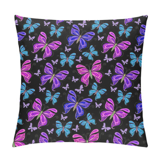 Personality  Watercolor Seamless Pattern With Butterflies. Pillow Covers
