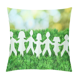 Personality  Paper On Green Grass On Bright Background Pillow Covers