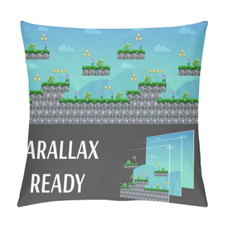 Personality  Seamless Cartoon Nature Landscape Pillow Covers