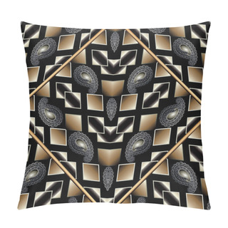 Personality  Paisley Seamless Pattern. Black Tribal Vector Background Pillow Covers