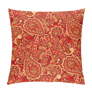 Personality  Paisley Seamless Pattern With Flowers In Indian Style. Pillow Covers