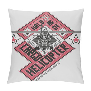 Personality  Geometrical Composition With A Soviet Cargo Helicopter Inspired By The Constructivist Style  Pillow Covers