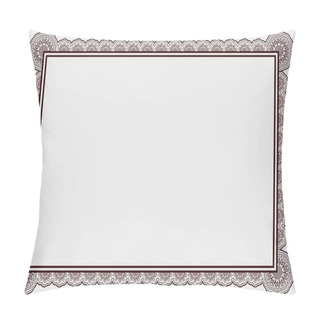 Personality  Composition Of Decorative Grey Patterned Frame With Central Rectangular Space. Frame Presentation Design Concept With Copy Space, Digitally Generated Image. Pillow Covers