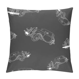 Personality  Seamless Background With Vintage Cars Pillow Covers