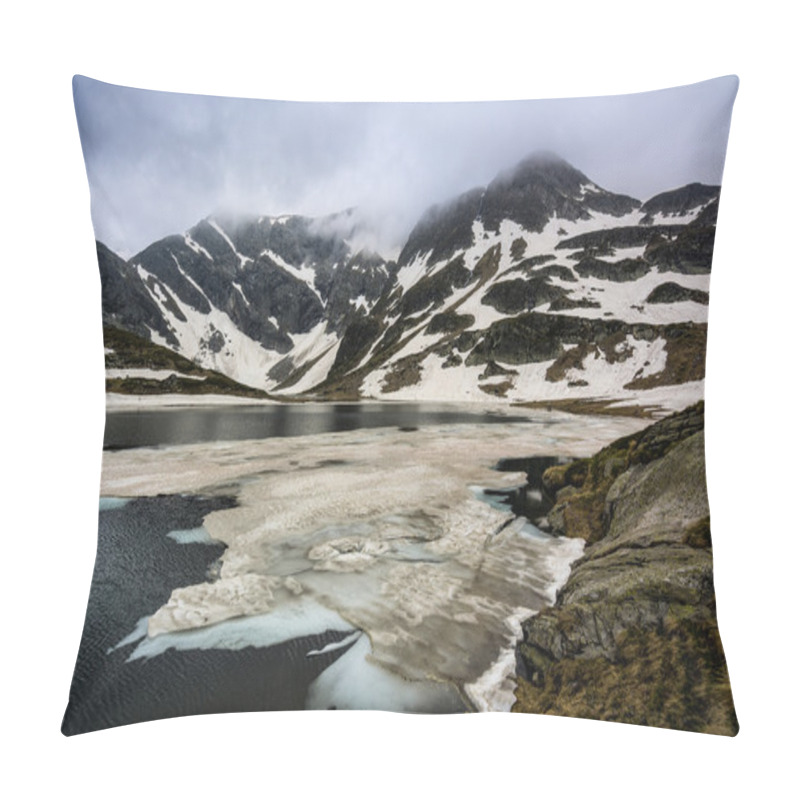 Personality  Frozen mountain lake, Rila mountain, Bulgaria pillow covers