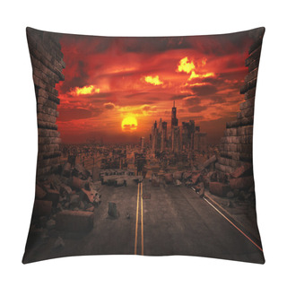 Personality  View Of The Destroyed City Pillow Covers