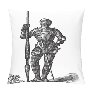 Personality  Henry VII Armor, King Of England, Old Engraving Pillow Covers