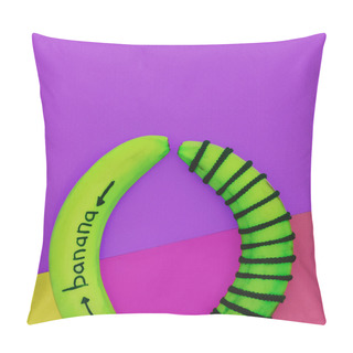 Personality  Fashion Acid Banana Bright Background. Minimalism Style Photo Pillow Covers