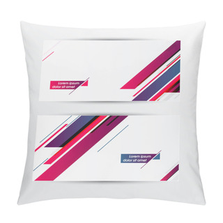Personality  Vector Banners Set With Diagonal Stripes Pillow Covers