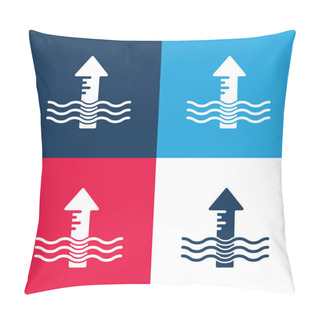 Personality  Arrow Blue And Red Four Color Minimal Icon Set Pillow Covers