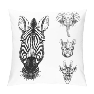 Personality  Vector Set Of Hand Drawn Animal. Sketch Illustrations. Pillow Covers