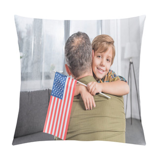 Personality  Little Boy Hugging Father Pillow Covers