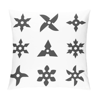 Personality  Ninja Star Icon Set Pillow Covers