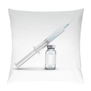 Personality  Vector Plastic Medical Syringe Isolated On White Pillow Covers