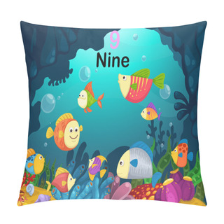 Personality  Number Nine Fish Under The Sea Vector Pillow Covers