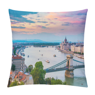 Personality  Panoramic View Of Budapest After Sunset Pillow Covers