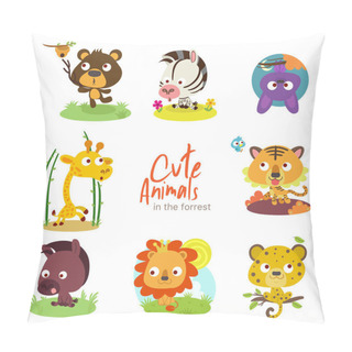 Personality  Illustrations Of Some Cute Animals With A Bit Of Scenery For Your Graphic Resources Pillow Covers