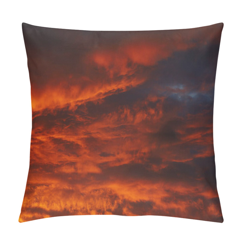 Personality  Orange sky with clouds at sunset pillow covers