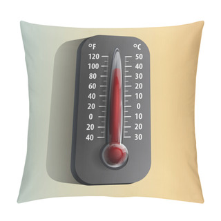 Personality  Thermometer On Orange And Green Background Pillow Covers