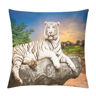 Personality  Young White Tiger Pillow Covers