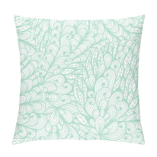Personality  Seamless Floral Vintage Blue Doodle Pattern With Abstract Nature Elements Pillow Covers