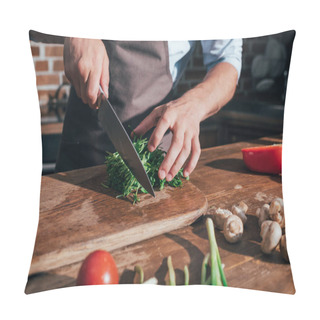Personality  Man Cutting Ruccola Leaves Pillow Covers