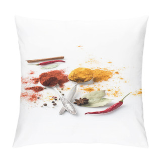 Personality  Spoons With Paprika And Curry Pillow Covers