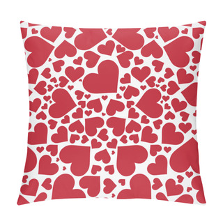 Personality  Red Hearts Background On White. Pillow Covers