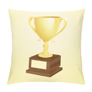 Personality Golden Trophy. Vector Illustration Pillow Covers