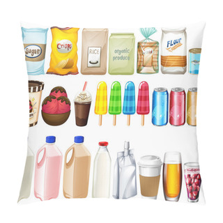 Personality  A Group Of Foods And Drinks Pillow Covers