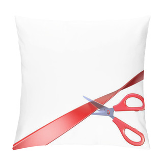 Personality  Scissors Cutting Red Ribbon 3D Pillow Covers