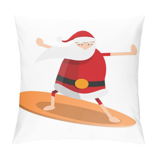 Personality  Santa Claus Surfing Icon, Cartoon Style Pillow Covers