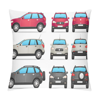 Personality  Vector Off-road Car - Side - Front - Back View Pillow Covers